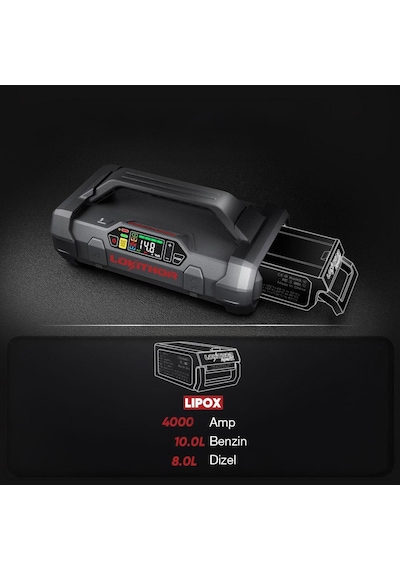 Lokithor Apartx4000 12v 4000amp Li-polimer Akıllı Akü Takviye +