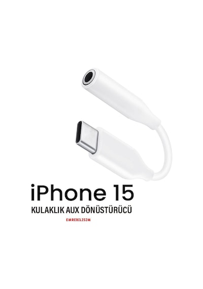 Apple Uyumlu iPhone 15 Pro Max Type-c Kablolu Kulaklık Çevirici Type-c To Jack Aux Çevirici