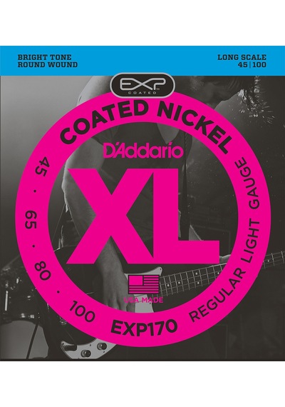 D'addario Exp170 Coated Nickel Wound Bass. Light. 45-100. Long Sc
