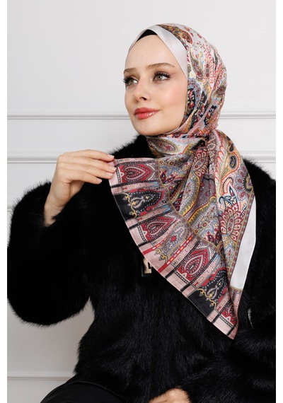 Sevitli Hint İpeği Şal-bordo-4540