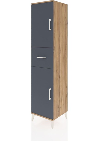 Hyperion Dolap 3 Raflı Tek Çekmeceli 2 Kapaklı 44x44x195 Çam-... Çam