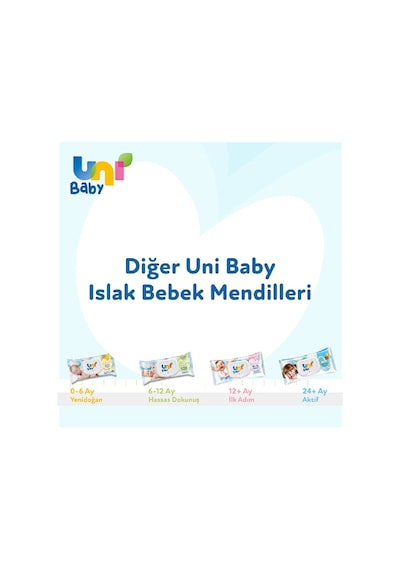 Uni Baby Aktif Islak Mendil 24x52 1248 Yaprak Tekli