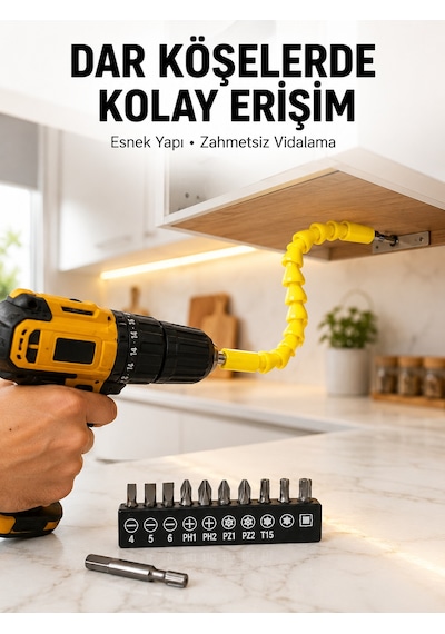 12 Li Akrobat Bits Vidalama Seti Esnek Uç Çok Yönlü Kullanım Yeni Nesil 89929916