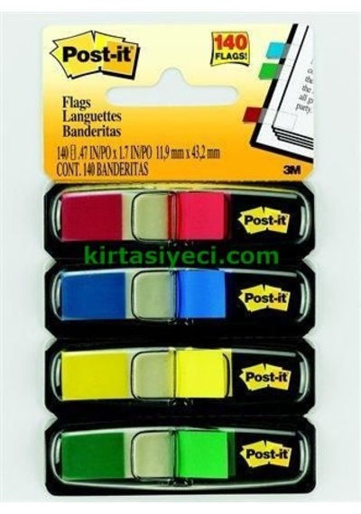 3M 683-4 Post-It Index 4 Renk X 35 Adet Sıyah Dıspenserlı