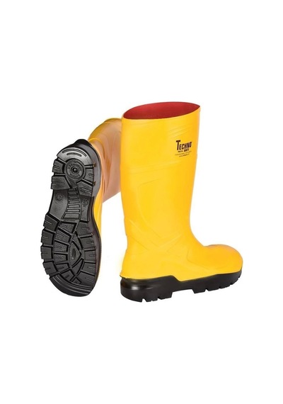Techno Boots Poliüretan Soğuğa Dayanıklı Kısa Çelik Burunlu Sarı Çizme Sarı