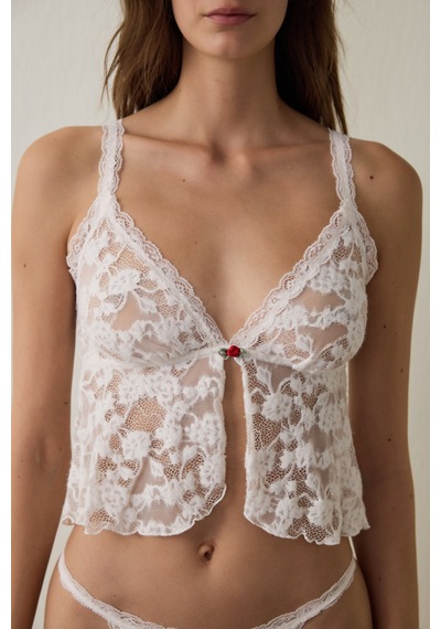 Penti Açık Pembe Fluffy Lace Cami
