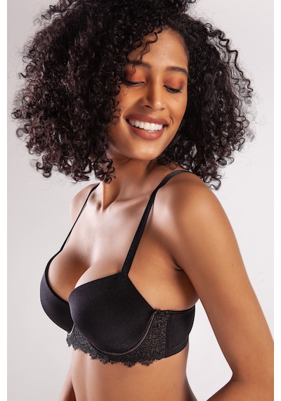 Lenaca Garland Big Size Plunge Bra, Black Konforlu Ve Şık Sütyen Çok Renkli