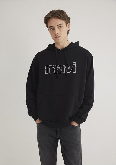 Mavi - Mavi Logo Baskılı Siyah Sweatshirt 0s10196-900 Siyah