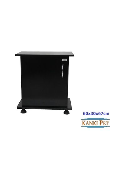 Kanki Pet 60 CM İthal Akvaryum Mdf Siyah Sehpa 60 x 30 x 67 CM