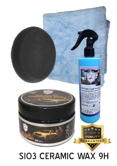 Abrias Seramik Wax 9h 200gr Vinil Plastik Aksam Torpido Parlatıcı Ve Koruyucu Pro 400ml