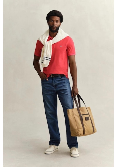 Gant Erkek Kırmızı Regular Fit Logolu Polo Yaka T-shirt-14703