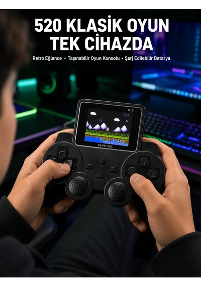 520 Oyunlu Taşınabilir El Oyun Konsolu Tv Bağlantılı Şarjlı Gamepad Diğer