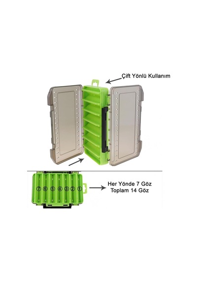 Shufa Lure Box Çift Taraflı Kutu 105mm - Yeşil