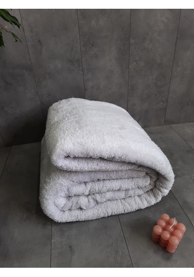 Aurora Gri Renk Welsoft Peluş Çift Kişilik Battaniye 185 X 220 Cm