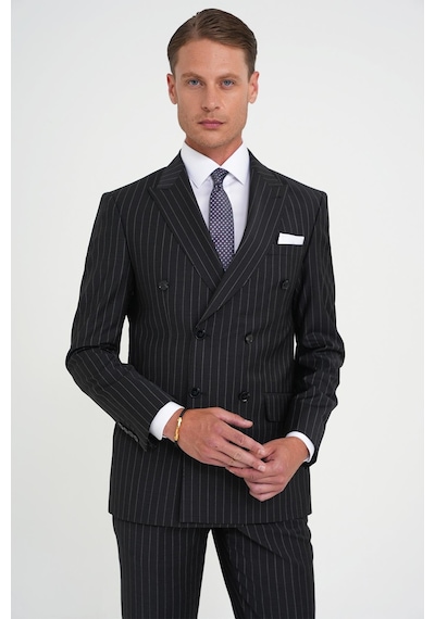 Efor Slim Fit Çift Yırtmaç Çizgili Kruvaze Klasik Antrasit Takım Elbise Tk 925 Antrasit Efor Slim Fit Çift Yırtmaç Çizgili Kruvaze Klasik Antrasit Takım Elbise Tk 925 Antrasit