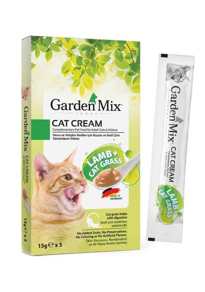 Garden Mix Kedi Çimi Ve Kuzulu Krema Kedi Ödül Maması 15gr 5'li