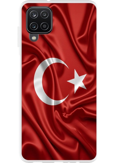 Samsung Galaxy A22-m22-m32 Uyumlu Türk Bayrağı Baskılı Silikon Kılıf Renkli