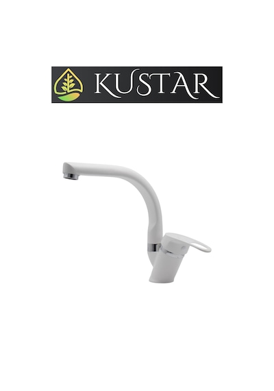 Kustar Tyal Kısa Mix Aç Kapa Banyo Lavabo Bataryası Beyaz