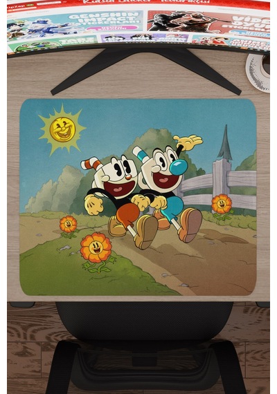 Cuphead Kaymaz Dikişli Kauçuk Oyuncu Mousepad V4 - 48x40 Xl Gaming Mouse Pad Fare Altlığı