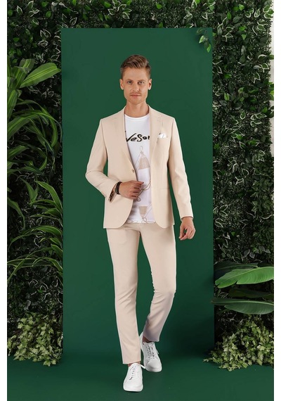 Efor C 645 Slim Fit Bej Spor Ceket Bej