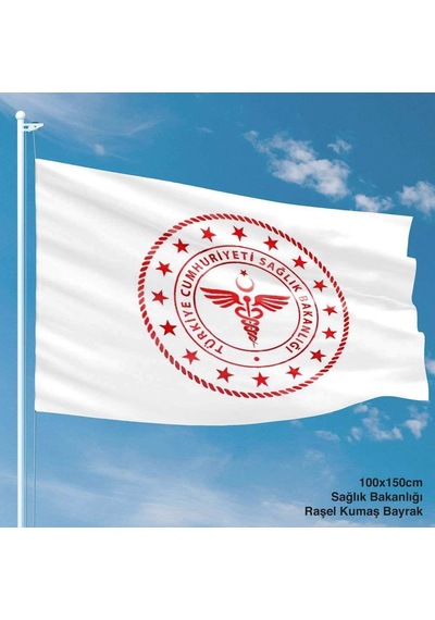 T.c. Sağlık Bakanlığı Bayrağı -flama - Bayrak - 100x150 Cm 1 Metre X 1,5 Metre 1