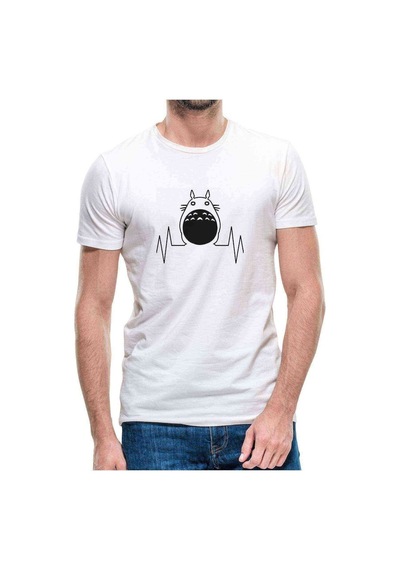 My Neighbor Komşum Totoro Baskılı Beyaz Erkek Tshirt (531012807)