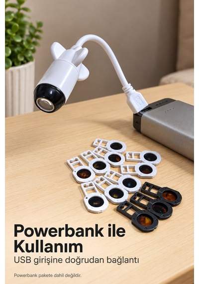 Usb Projeksiyon Lambası Ay Ve Gezegen Desenli