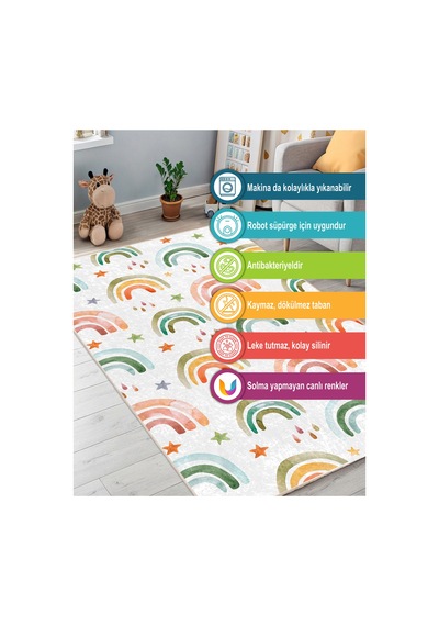 Dijital Baskılı Pamuk Tabanlı Çocuk Halısı Kaymaz, Yumuşak, Makinede Yıkanabilir Çok Renkli 795159647 Çok Renkli Dijital Baskılı Pamuk Tabanlı Çocuk Halısı Kaymaz, Yumuşak, Makinede Yıkanabilir Çok Renkli 795159647 Çok Renkli