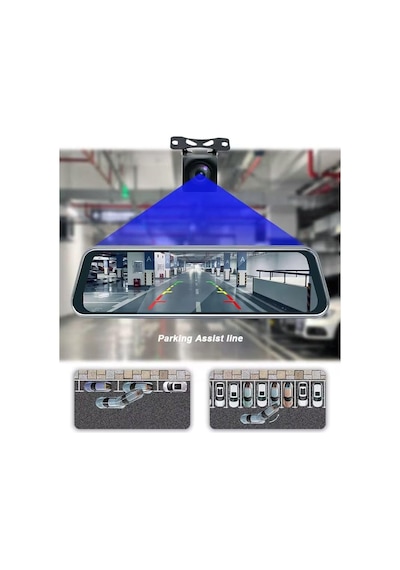 1080p Full Hd Araç İçi Kamera - Wifi Özellikli Dikiz Aynası Tipi 3 Kameralı Set İç, Dış, Arka