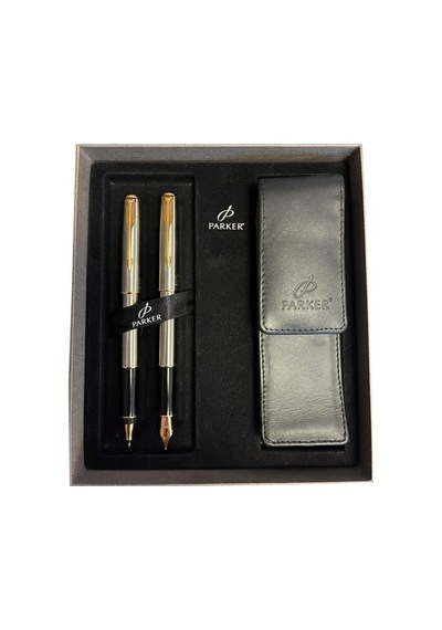 Parker Hediye Seti Sonnet Gold Krom Dolma-roller Kalem Seti + Kılıf Çok Renkli