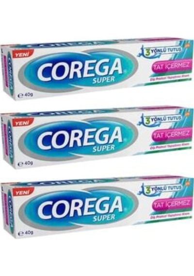 Tat Içermez Diş Protez Yapıştırıcı Krem 40gr 3 Adet