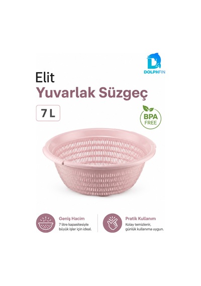 Elit Yuvarlak Süzgeç 7 L Bpa Free Pembe
