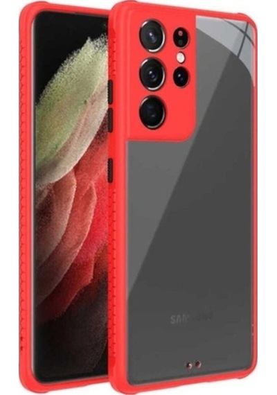 Galaxy S21 Ultra Kılıf Zore Kaff Kapak Kırmızı