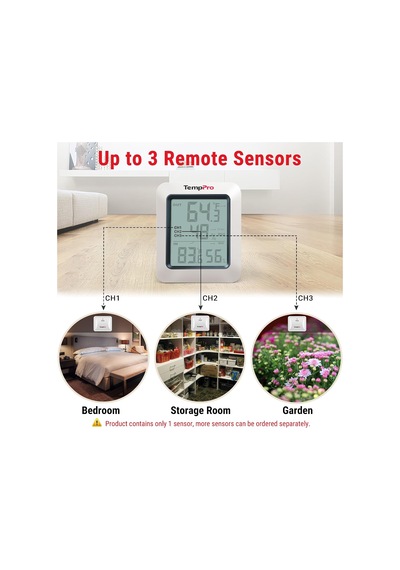 Tr Thermopro Tp60 Kablosuz İç Ve Dış Mekan Termometresi, 60m Menzilli Dijital Sıcaklık Ve Nem Takip Monitörü