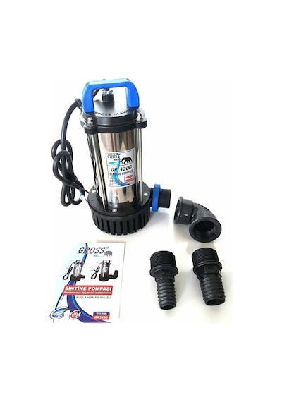 Gross12 Volt Sintine Dalgıç Krom Pompası Gr3200 Süt Mazot Yağ Su