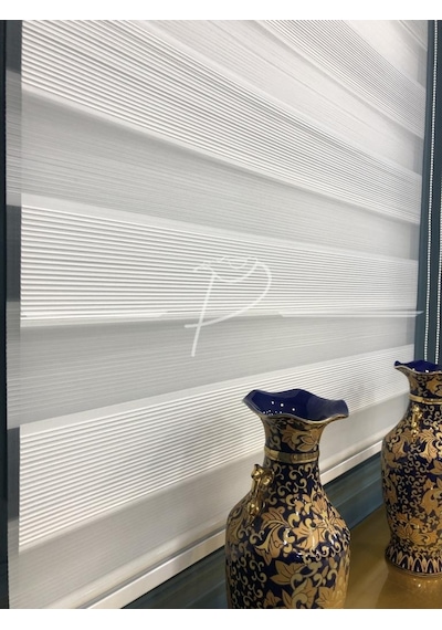 Mikro Pliseli Beyaz Zebra Perde 1. Kalite Ultra Gramajlı Silinebi Çok Renkli