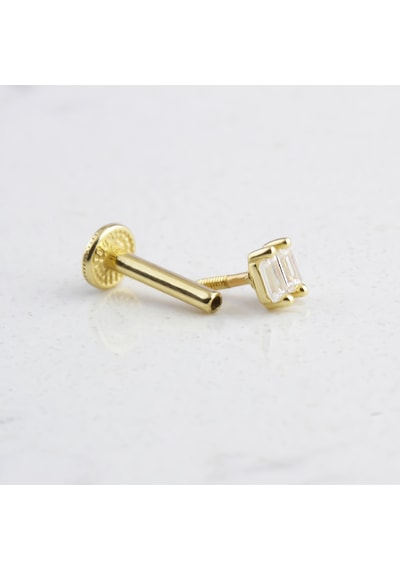 Glorria Altın Çift Baget Tragus Piercing Sarı