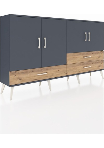 Arges Konsol 5 Raflı 3 Çekmeceli 4 Kapaklı 176x30x99 Antrasit-ant Antrasit-antrasit/çam Arges Konsol 5 Raflı 3 Çekmeceli 4 Kapaklı 176x30x99 Antrasit-ant Antrasit-antrasit/çam