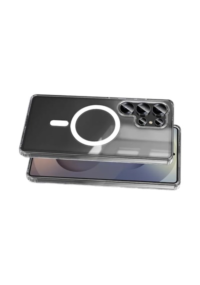 Newface Samsung Galaxy S25 Ultra Kılıf Magneticsafe Şeffaf Silikon - Şeffaf