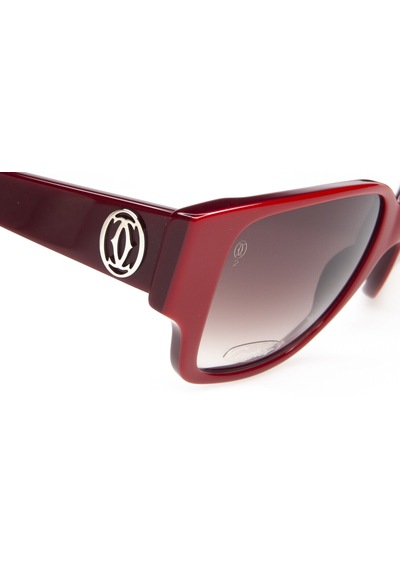 Cartier Gloria Red Brown Square Kırmızı Kare Kadın Güneş Gözlüğü