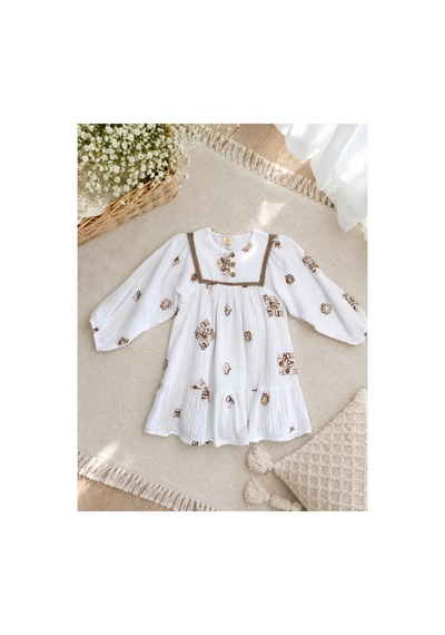 Uğur Bebe Kız Çocuk Ekru Renk Astarlı %100 Pamuk Müslin Elbise Nakışlı Balon Kollu Beyaz Bohem Günlük Elbise Ekru Ekru Uğur Bebe Kız Çocuk Ekru Renk Astarlı %100 Pamuk Müslin Elbise Nakışlı Balon Kollu Beyaz Bohem Günlük Elbise Ekru Ekru