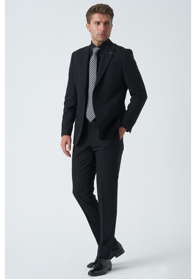 White Stone Cardiff T2454 Slim Fit 6 Drop Düz Takım Elbise Siyah-siyah Siyah White Stone Cardiff T2454 Slim Fit 6 Drop Düz Takım Elbise Siyah-siyah Siyah