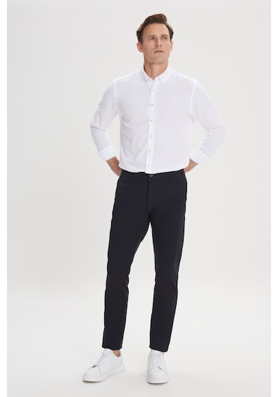 Ac&Co / Altınyıldız Classics Slim Fit Dar Kesim Pamuklu Esnek Chino Erkek Pantolon - Siyah