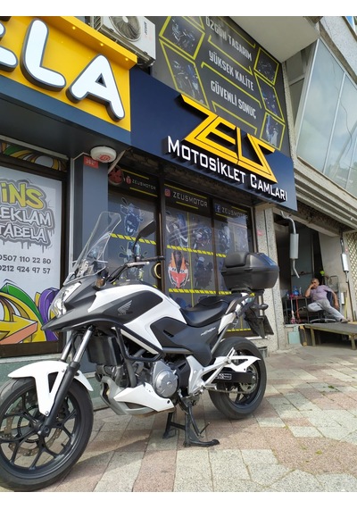 2012-15 Honda Nc 700X 750X Uzun Ön Cam Şeffaf 55cm Zeus 4mm