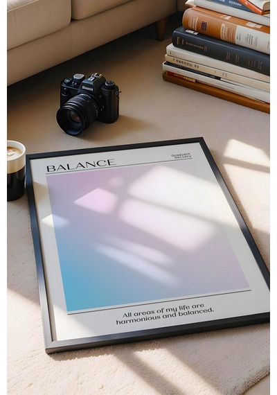 Balance Aura Çerçeveli Tablo Mavi Pembe Aura Enerji Renkleri Gradient Gallery