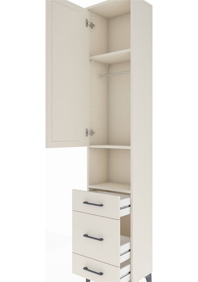 Arges Dolap 3 Raflı 3 Çekmeceli Tek Askılı 44x30x221 Aytaşı-a... Aytaşı