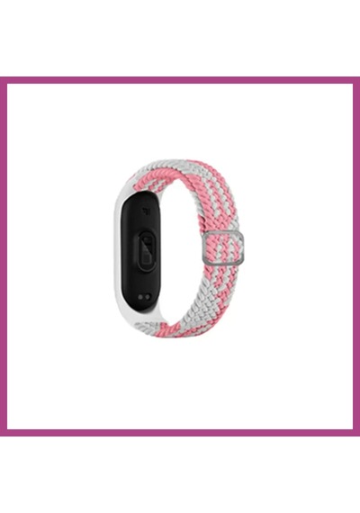 Gees Global Mi Band 7 Uyumlu Star Kordon - Pembe-beyaz Gbzs
