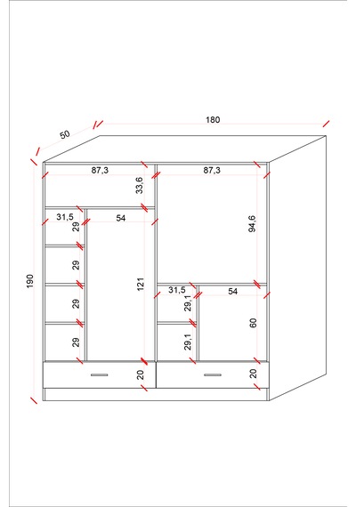 Ases Mobilya Ases Ela127 Modern 4 Kapaklı 2 Çekmeceli Geniş Gardırop Giysi Dolabı Beyaz Beyaz Ases Mobilya Ases Ela127 Modern 4 Kapaklı 2 Çekmeceli Geniş Gardırop Giysi Dolabı Beyaz Beyaz