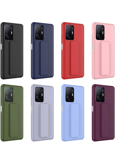 Xiaomi Mi 11t Pro 5g Kılıf Zore Qstand Kapak Gri