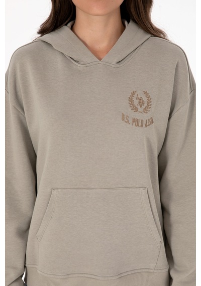 U.S. Polo Assn. Kadın Açık Haki Kapüşonlu Sweatshirt 50307796-VR183